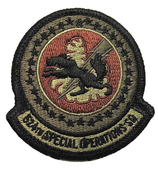 US Air Force 524th Special Operations Squadron (SOS) Subdued Hook Back Patch