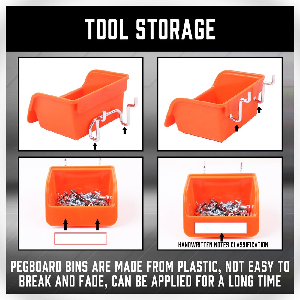 238-Piece Pegboard Hooks Assortment Pegboard Accessories with Pegboard Bins