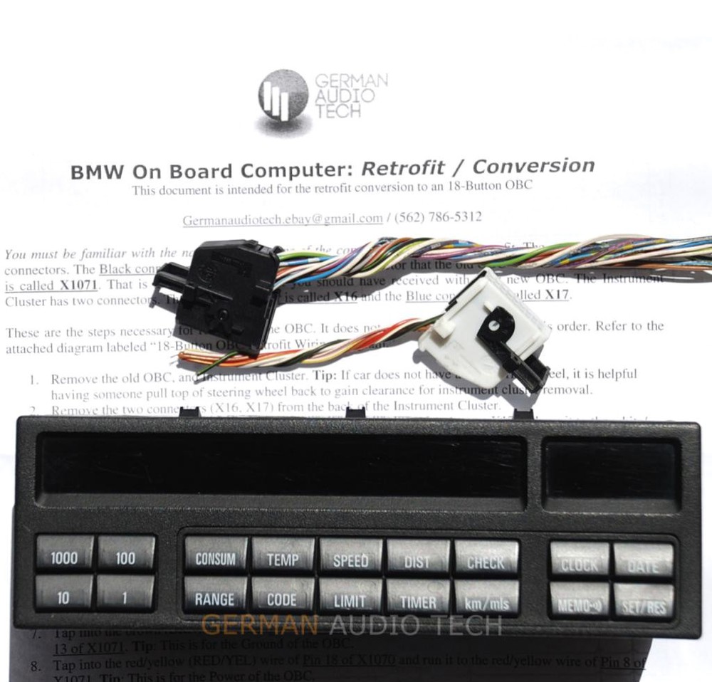 BMW E36 18 BUTTON ON BOARD COMPUTER CHECK CONTROL (OBC) CONVERSION KIT + WIRES !