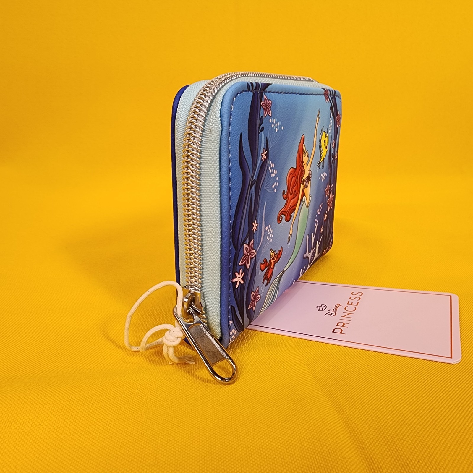 Loungefly Disney Princess Little Mermaid Ariel Flounder Sebastian Zip Wallet NEW