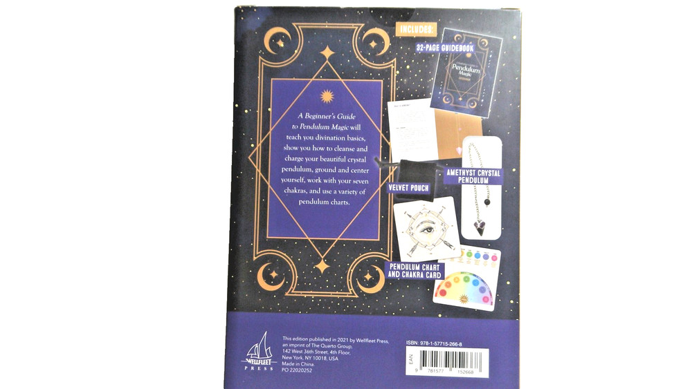 A Beginner's Guide To Pendulum Magic Book Set Amethyst Crystal Divination Kit