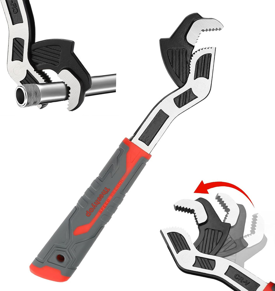 Self Adjusting Pipe Wrench Set - Multifunctional Locking 8 Inch Chrom...