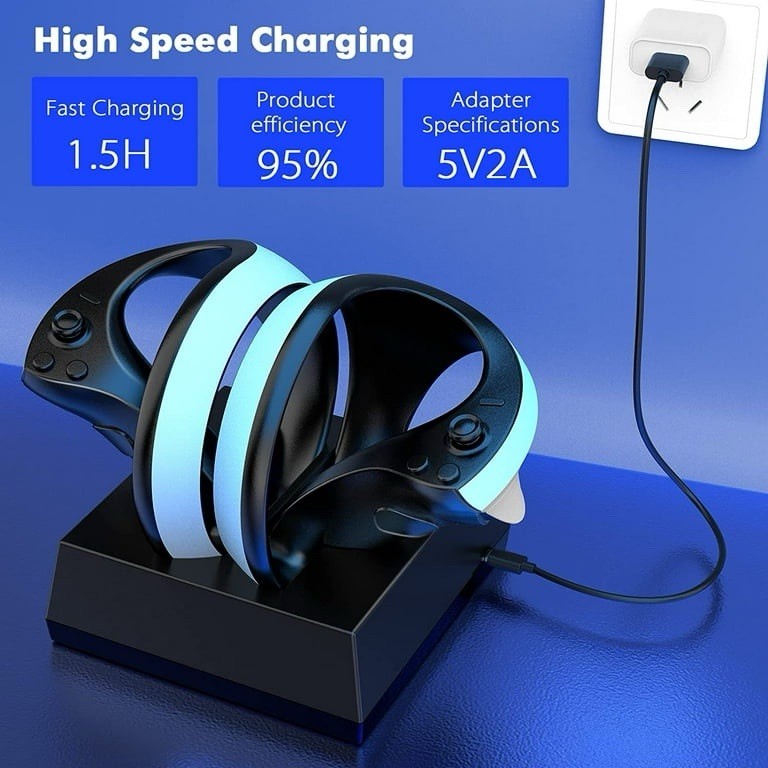 PS VR2 Charging Station Dock for Sony PSVR2 Sense Controllers Magnetic LED