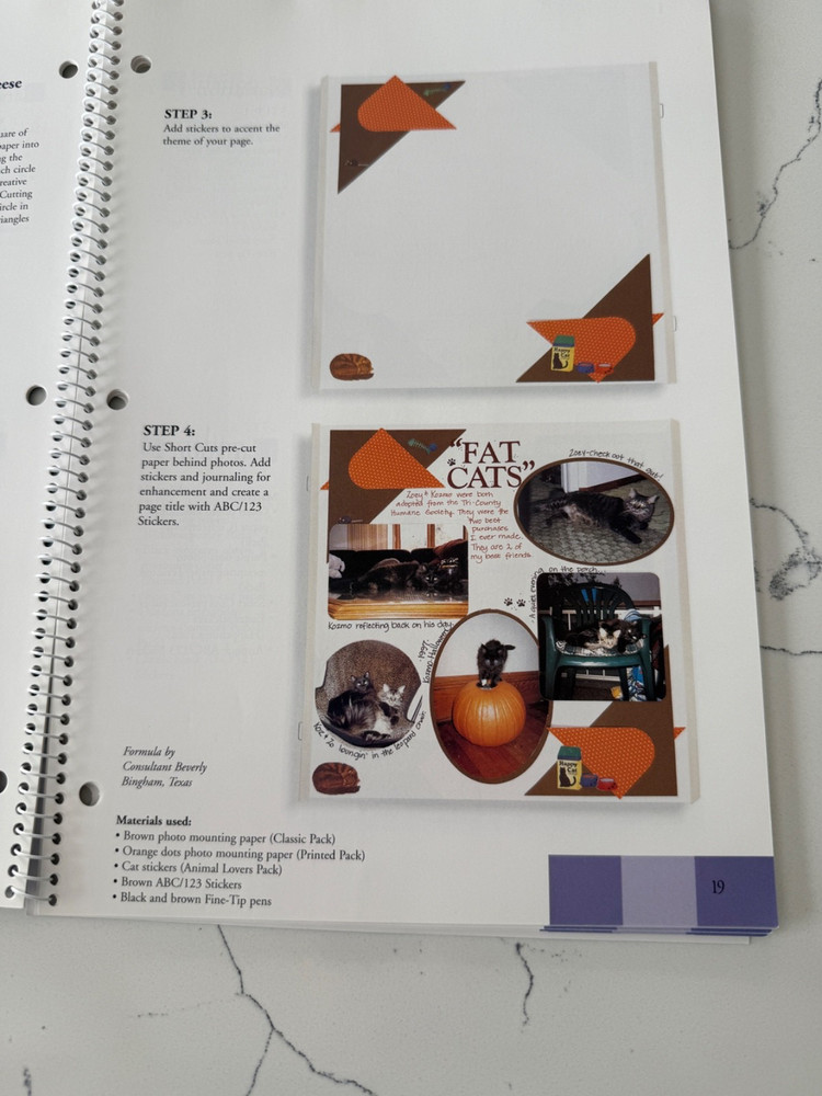 Creative Memories Fast Formulas Third Edition w/Journaling Box Section Layouts