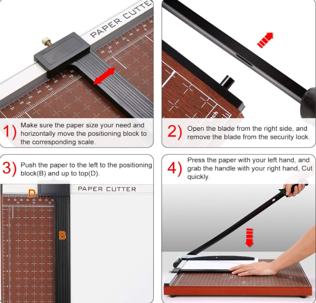 Paper Cutter Heavy Duty 18" Cut Length Professional Large Paper Cutter 12-Sheet