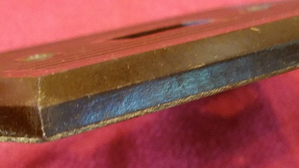 Vtg Single SWITCH PLATE BAKELITE BROWN RIBBED COVER LINED DECO DASHED BORDER -B4