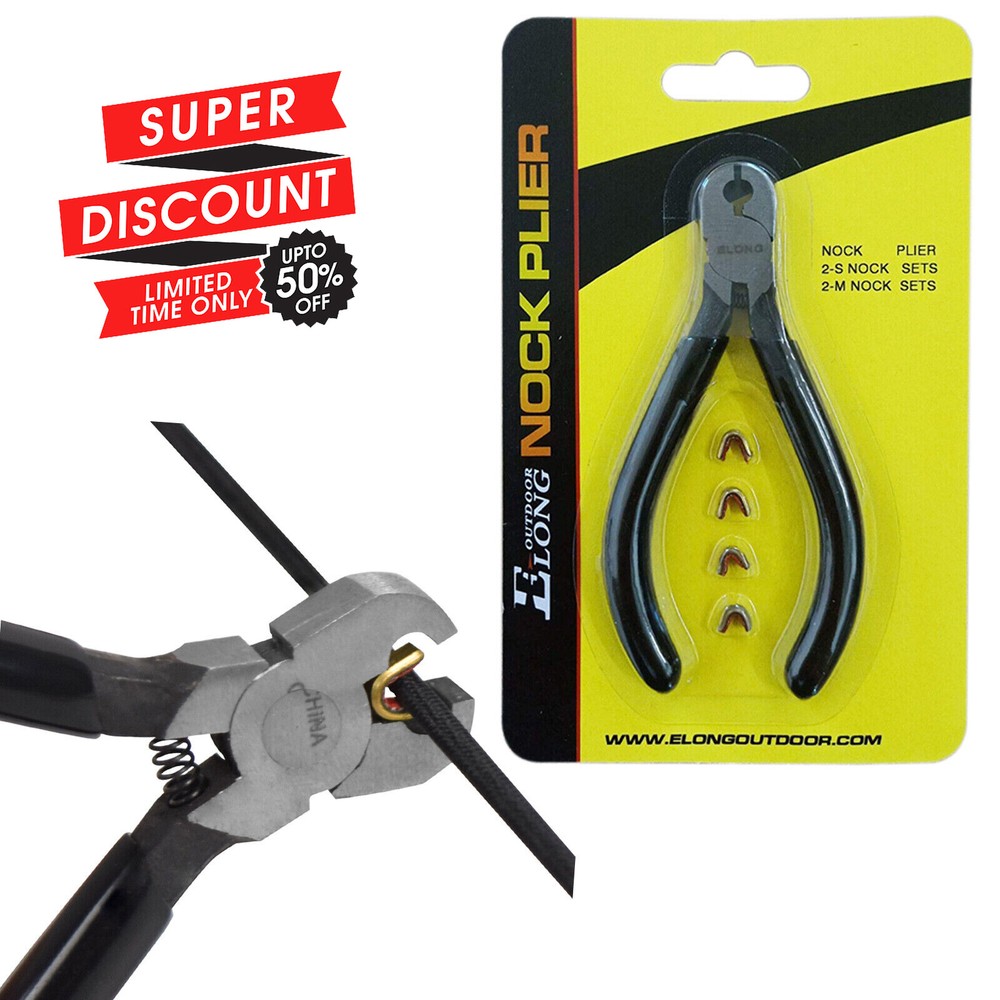 1SET Archery Pliers Bowstring 4 Nocking Points Brass Buckle Clip Accessories