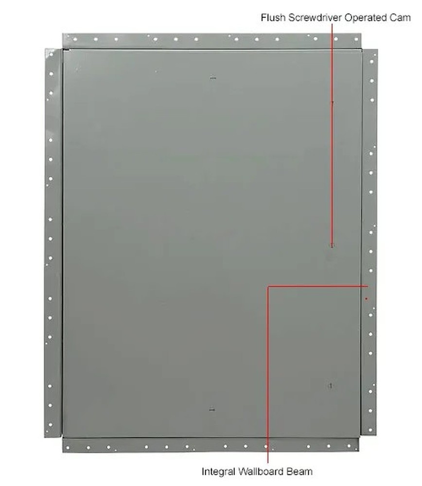 Concealed Frame Access Panel For Wallboard, Cam Latch, 22"W x 30"H