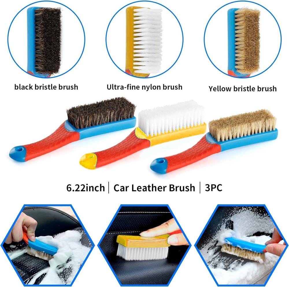 17Pcs Car Detailing Brush Set Drill not include