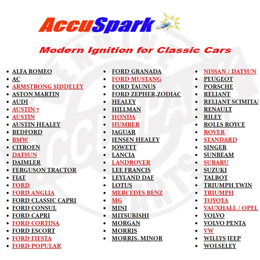 Accuspark Electronic Ignition Kit for Bosch JFU4 Distributor 1pc Right Hand