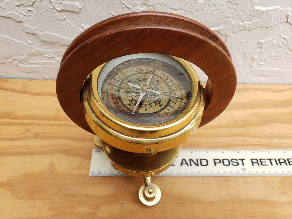 Decorative Brass Dialed Surveyors Compass