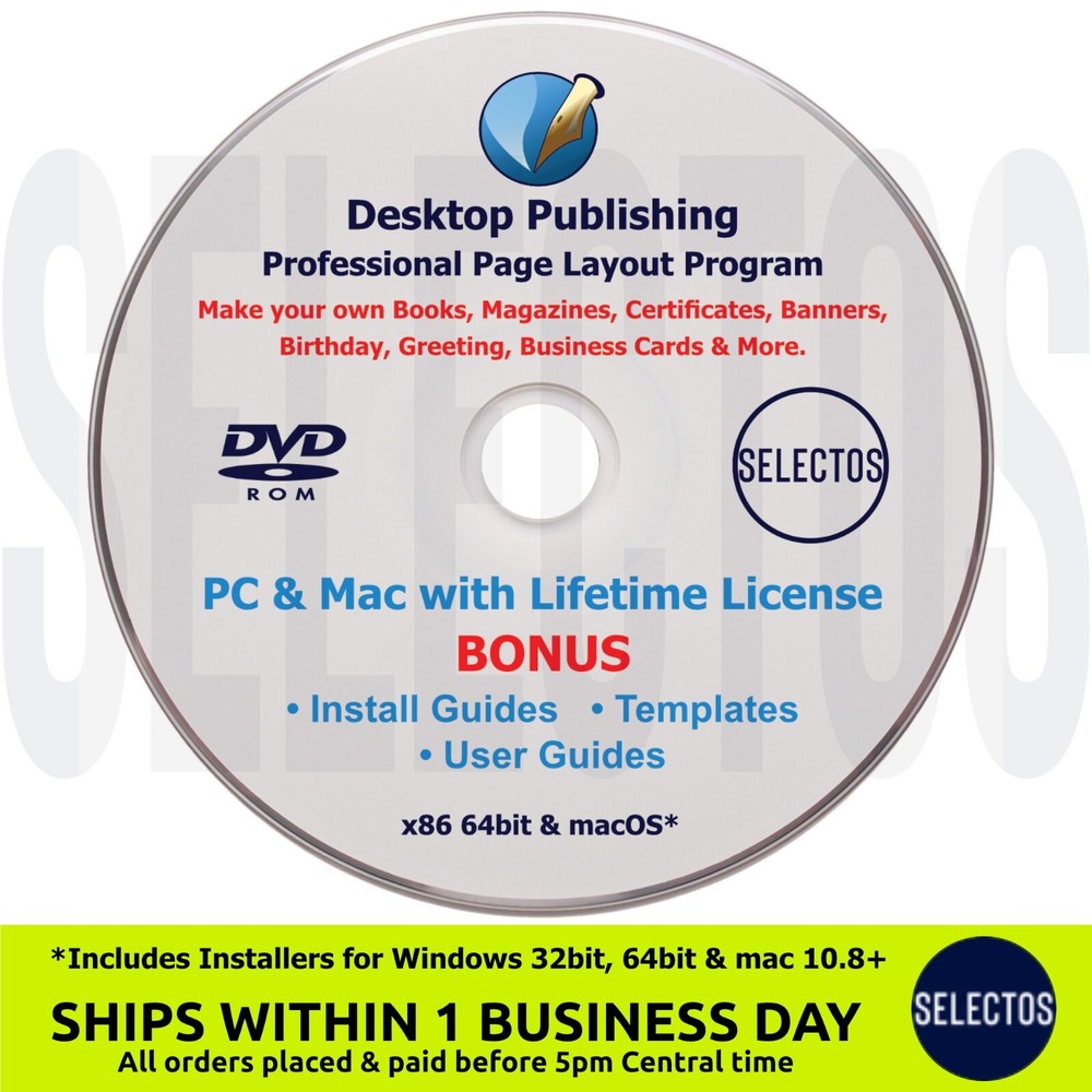 Desktop Publishing Windows & mac Scribus DVD make Cards Banners Brochures a more