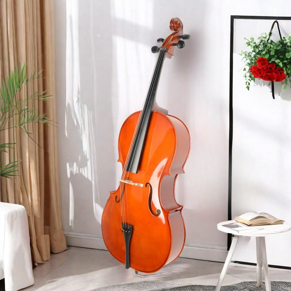 Natural Bright Surface 4/4 Full Size Acoustic Cello,Beginner Cello & Violoncello