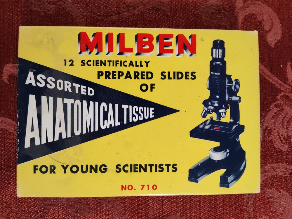 Milben 12 Microscope Slides Set No 710 -- Assorted Anatomical Tissue