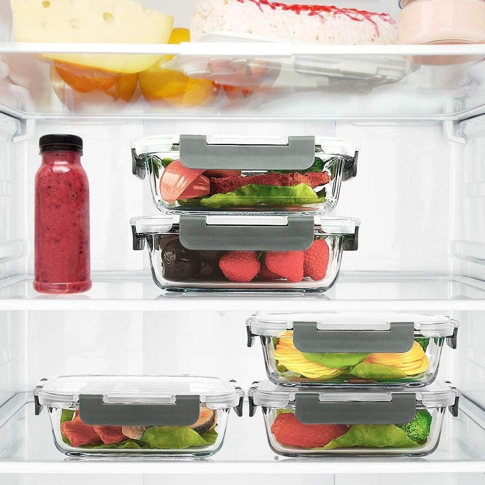 Glass Food Storage Containers - 10-Pack