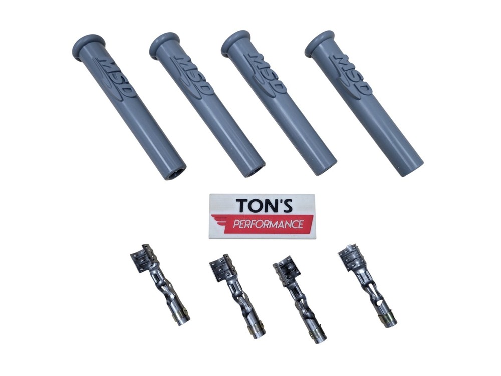 MSD 3301 Spark Plug Wire Plug Boots & Terminals Straight 180 Multi Angle 4 Pack