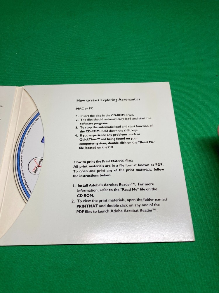 NASA Exploring Aeronautics CD ROM Educational Software Grades 5 to 8 VTG