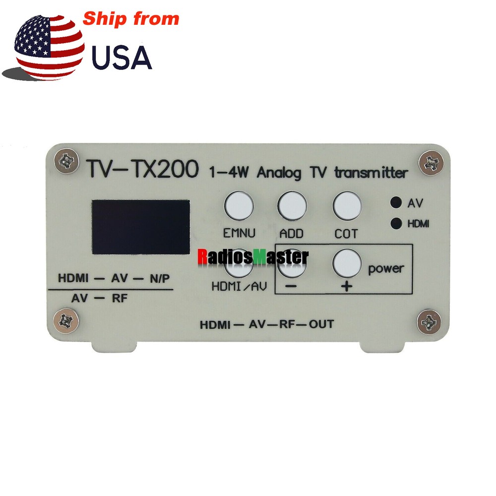 TV-TX200 Multi-Channel VHF UHF Analog TV Transmitter HD/AV Input Analog Signal