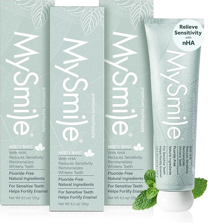 MySmile 10% Nano Hydroxyapatite Toothpaste, Whitening Toothpaste for Sensitive