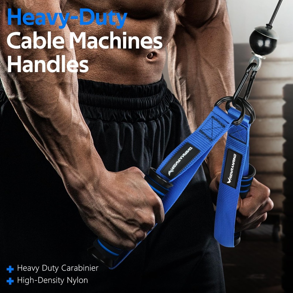 Gym Exercise Handles, Handle Attachments for Cable Machine Pulleys, Resistanc...