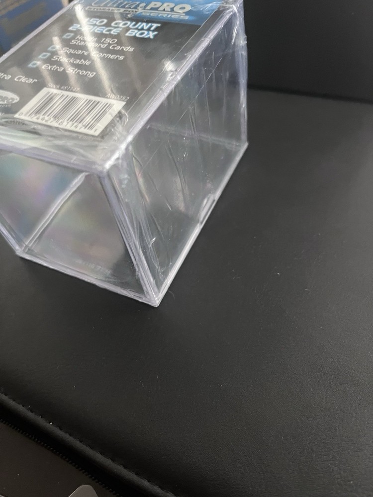 Ultra PRO 150 ct Stackable Extra Strong Plastic Card Storage Box, 2-Piece, Clear