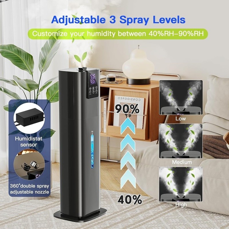 Smart App Control Humidifier 8L Capacity Essential Oil Diffuser 360° Nozzle New