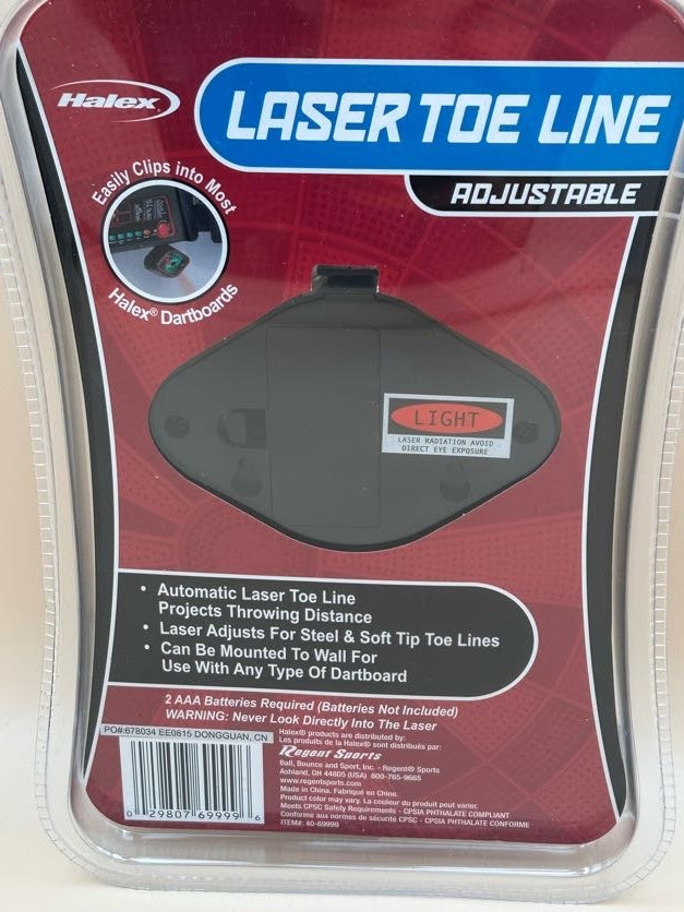 Adjustable Laser Toe Line For Use With Any DartBoard - Projects Throwing Dist.