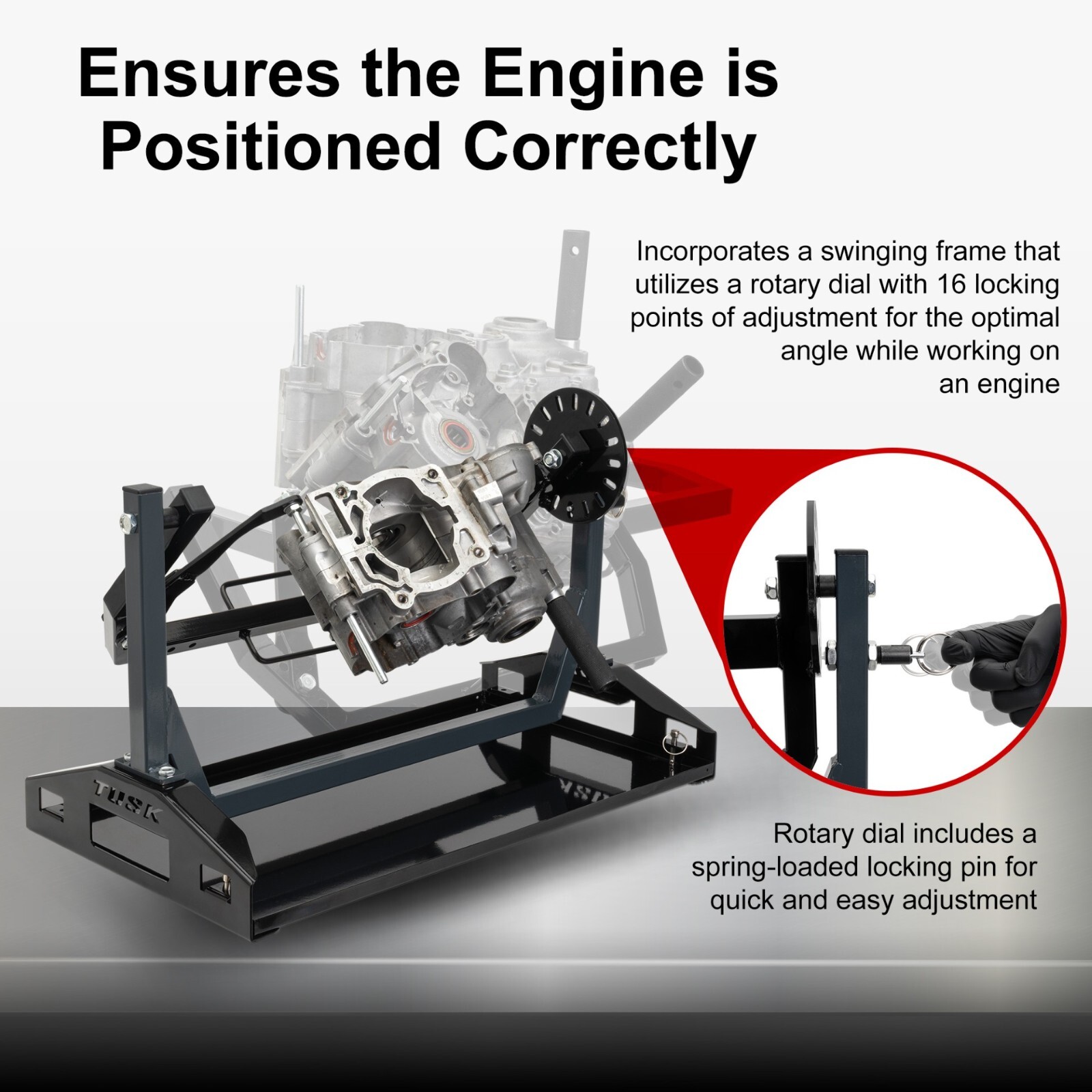 Tusk Motorcycle Engine Stand / rebuilding single cylinder 2 or 4-stroke engines