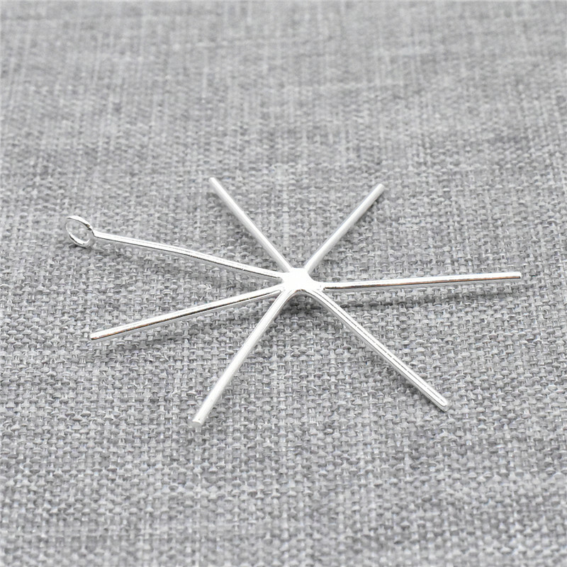 2pcs of 925 Sterling Silver Prong Claw Pendant Settings for Irregular Stone 33mm