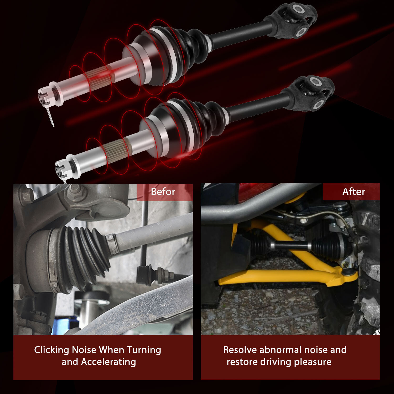 Front Left Right CV Axle Shaft for Polaris Sportsman 400 500 1996 - 2003 Pair