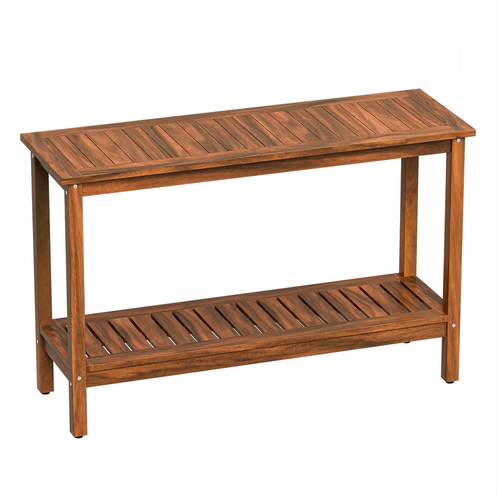 48" Console Table Multiuse Buffet Bar Storage Organizer with Foot Slider Natural