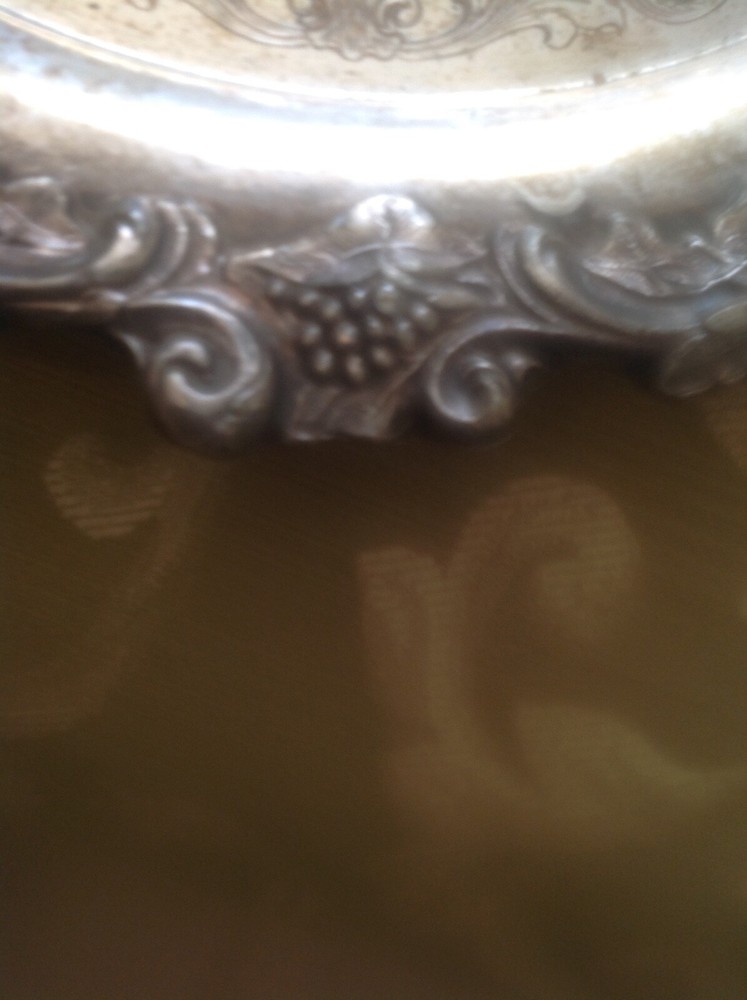 Antique 11 inch Silverplated Etched Platter Marked