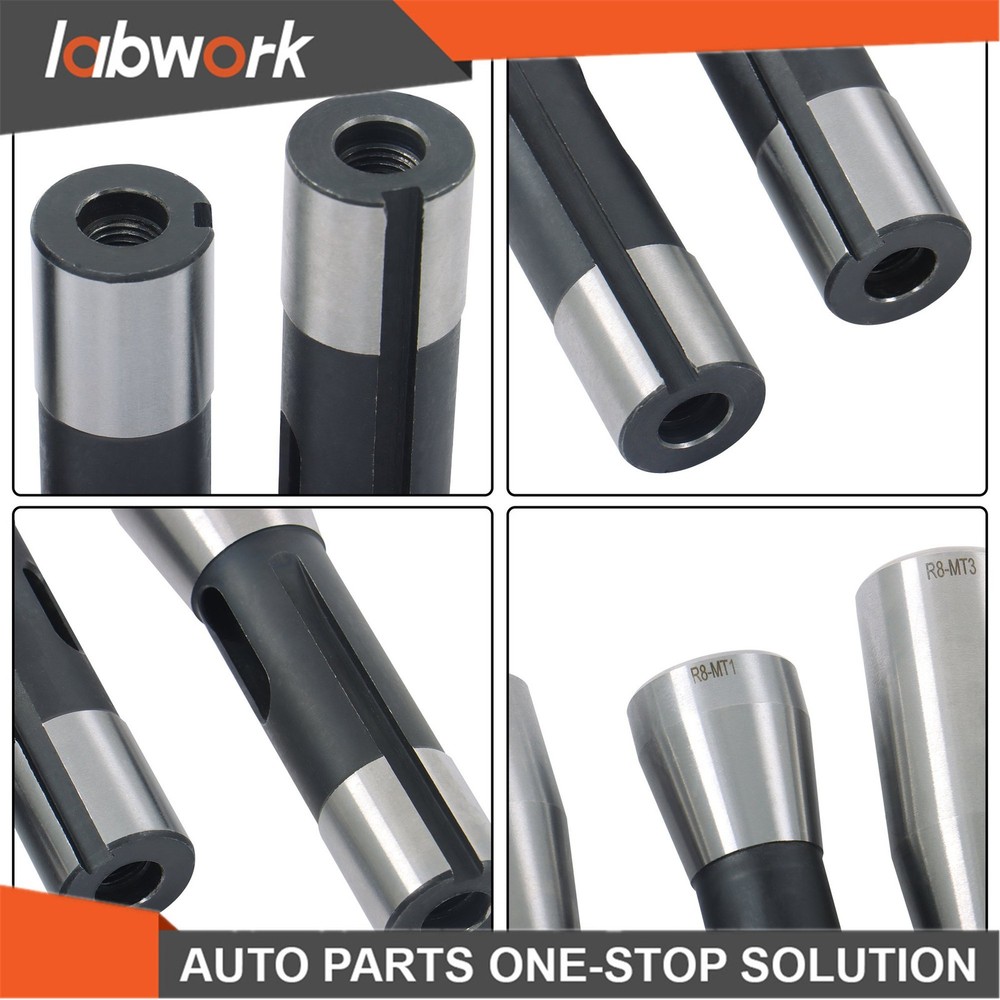 Labwork Precision Ground R8 Shank 3pc Adapter for Milling Machine Arbors