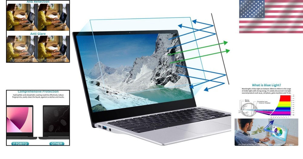 16 Inch Laptop Screen Protectors - 2-Pack Blue Light Filter & Scratch Resistant