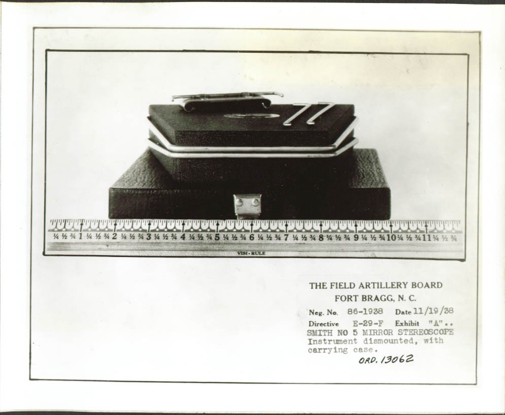 FA Smith #5 Mirror Stereoscope Ft Bragg 8x10 1938