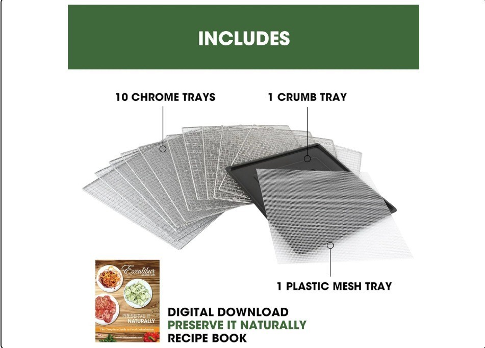 BRAND NEW Excalibur Electric Food Dehydrator 10-Tray / Model: DH10SSC13 FAST SHP