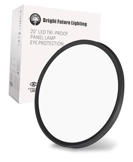 1Pack 20 Inch Large LED Flush Mount Ceiling Light, 20Inch-1Pack Black