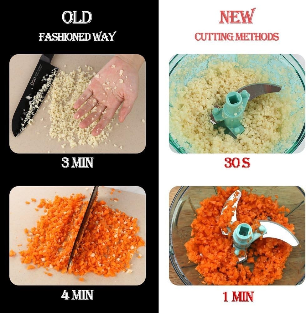 Manual Food Processor Vegetable Chopper, Portable Hand Pull String Garlic Min...
