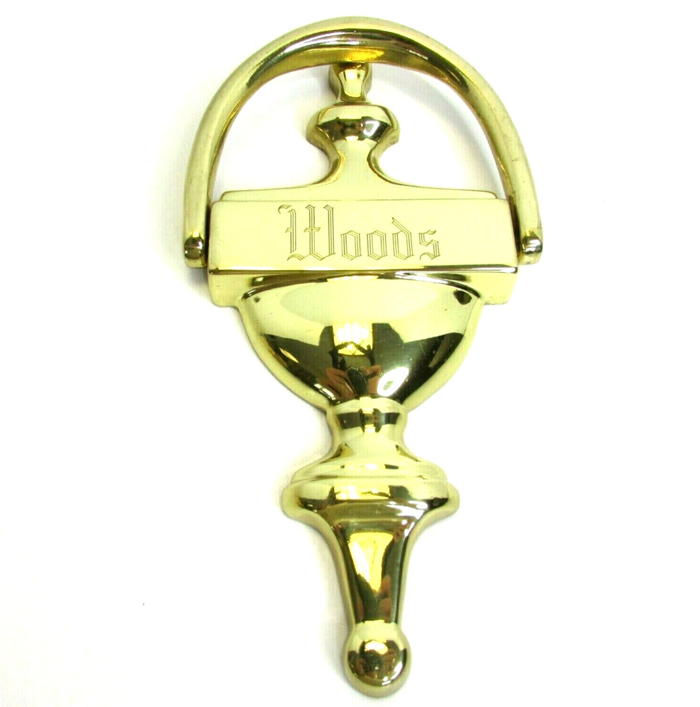 Solid Brass Door Knocker Last Name WOODS Engraved Personalized Things Remembered
