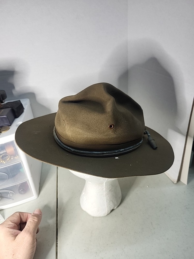 WW 2 USMC MARINE CORPS CAMPAIGN DRILL SERGEANT HAT SIZE?