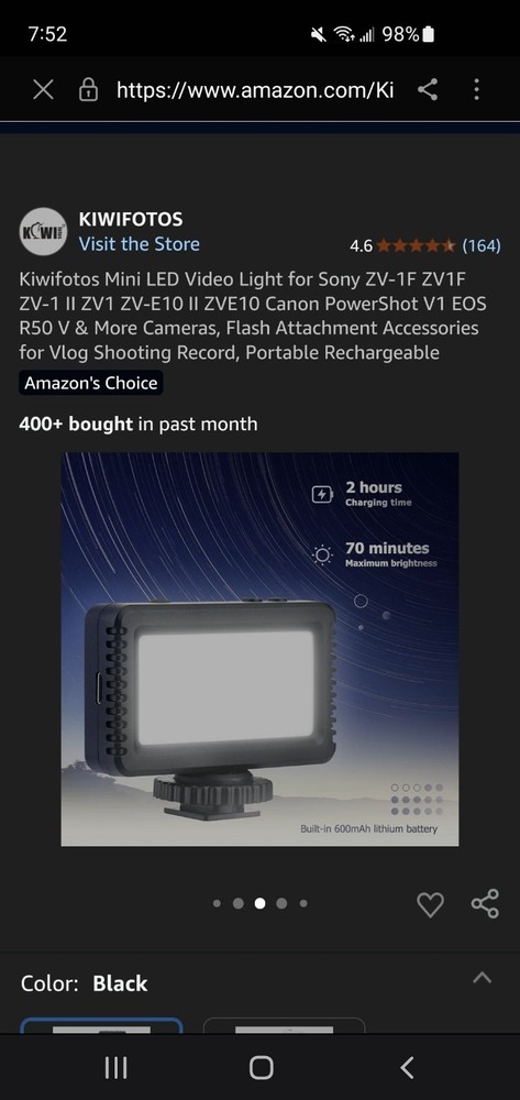 Dimmable LED Light For Camera Or Phones