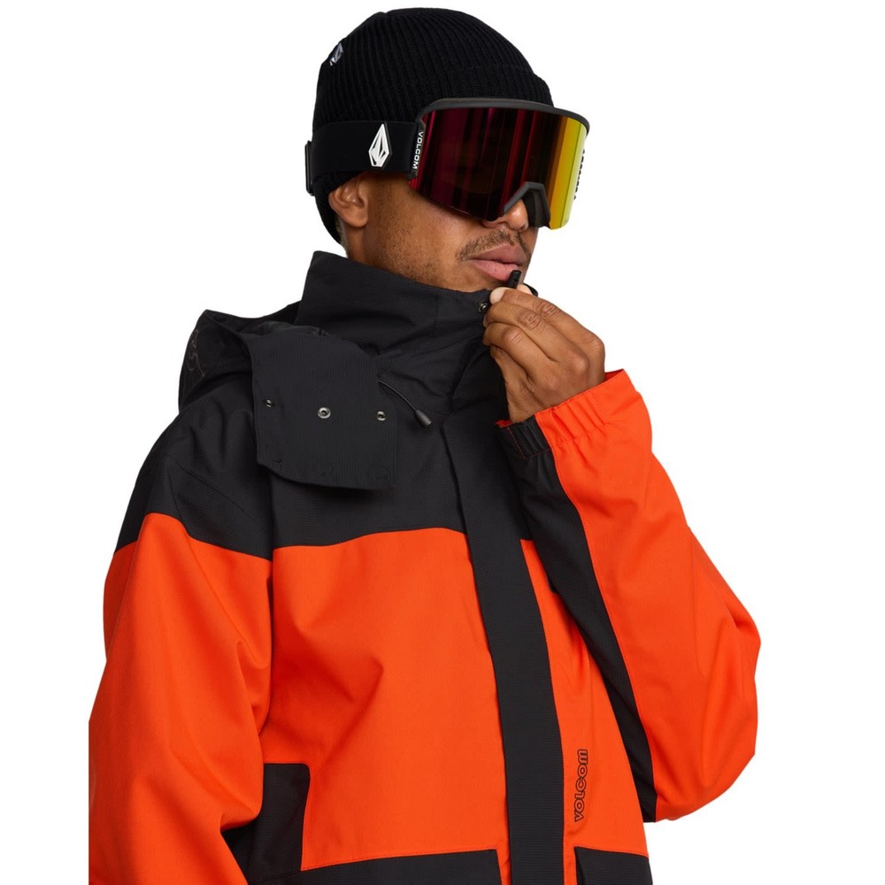Volcom Kleveland Men's Winter Jacket, Orange Shock, Large