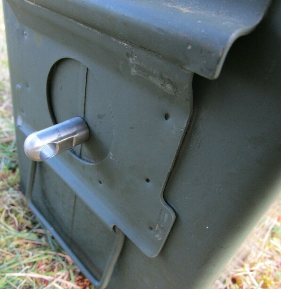 STAINLESS STEEL AMMUNITION AMMO BOX TIN CAN LOCK LOCKING PADLOCK HARDWARE KIT.