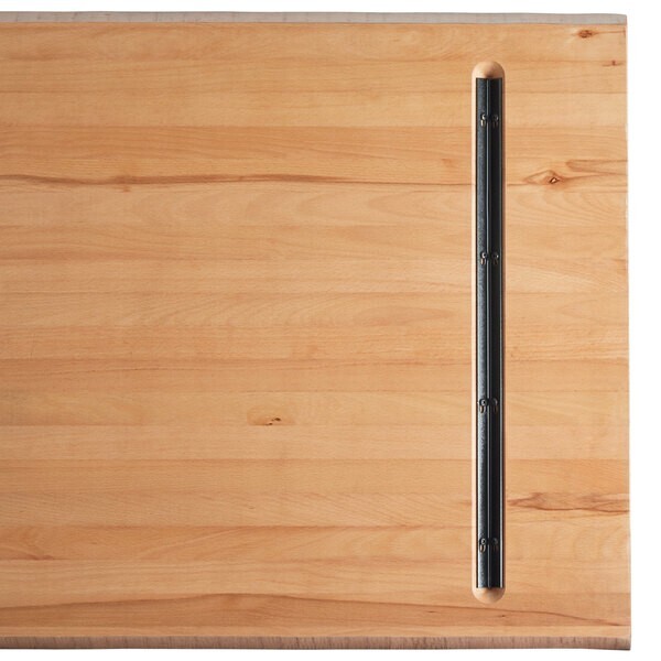 30" x 72" Rectangular Solid Wood Live Edge Restaurant Table Top in Natural Wood