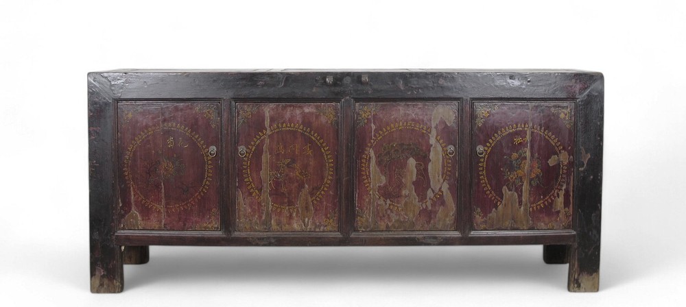 Hand Painted 4 Panel-Door Sideboard