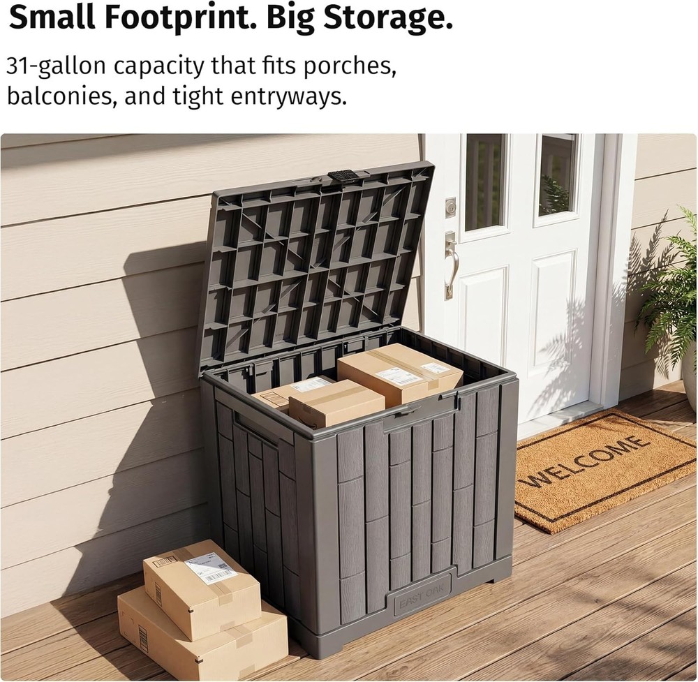Modern 31 Gallon Outdoor Storage Solution - Lockable & User-Friendly Design