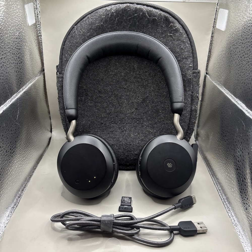 Jabra Evolve2 75 Headband Bluetooth Headsets  Black with dongle & case