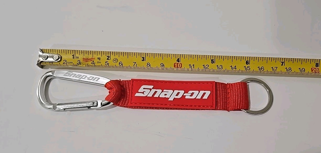 2PK SNAP ON TOOLS LOGO EMBLEM Chrome Badge Decal + 2X Keytags RED Carabiner NEW!