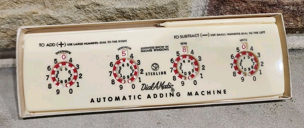 Vintage Automatic Adding Machine by Sterling Retro Office With Original Box