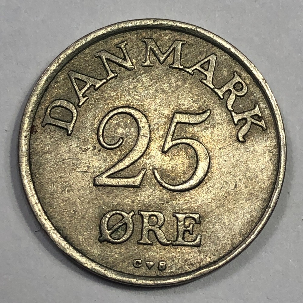 1957 Denmark Twenty Five Ore Foreign Coin #2333